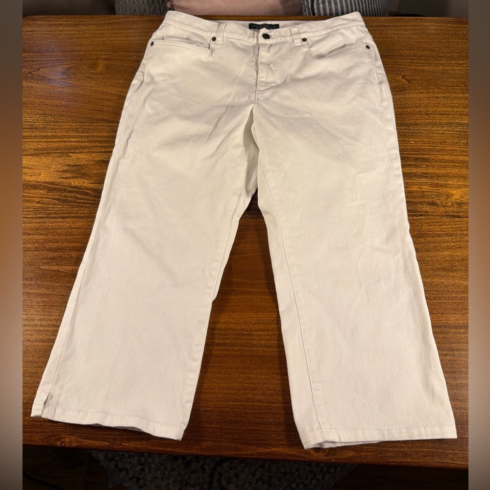 Ralph Lauren Green Label Women's White Denim Cropped Jeans